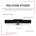 Poly Studio - 4K USB Video Conference System (Polycom) - Camera, Microphone, and Speaker Bar for Small & Medium Conference Rooms - Presenter Tracking, NoiseBlock AI, Autoframing - Teams/Zoom Certified